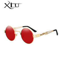 将图片加载到图库查看器,XIU Luxury Metal Sunglasses Men Round Sunglass Steampunk Coating Glasses Vintage Retro Lentes Oculos of Male Sun glasses