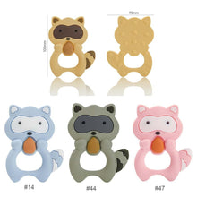 Load image into Gallery viewer, Silicone Raccoon Animal Cartoon Teether Food Grade Chewable Teething Toddle Safe For Baby And Perfect Gift For Babies