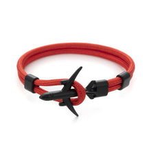 Load image into Gallery viewer, Elegant Modern Fashion Black Anchor Luxury Bracelets For Men And Women Charm Rope Chain Couple Bracelet Metal Airplane Leather Hooks Homme Jewelry