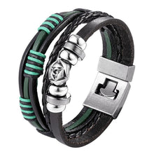 将图片加载到图库查看器,Trendy Modern Jewelry Leather Bracelet Men Braided Multilayer Anchor Bracelets Ladies Rope Chain for Male Jewelry Classic Style