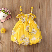 Load image into Gallery viewer, Luxury Modern Colorful Floral Design Toddler Baby Girl Summer Floral Print Sleeveless Dress FOr Baby Girls