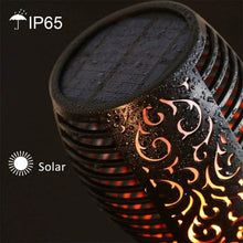 Load image into Gallery viewer, 33/96 LED Solar Stainless Steel Torch Lamp For Yard Garden Pathway Doorway Courtyard