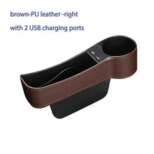 Load image into Gallery viewer, Multifunctional Car Seat Gap Storage Box Cup PU Leather Pocket Catcher Organizer Phone Bottle Cups Holder Car Accessories