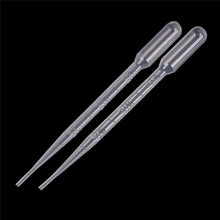 Load image into Gallery viewer, 100Pcs/Lot 0.2ml/1ml/2ml/3ml Plastic Squeeze Transparent Pipettes with Scaled for Silicone Mold UV Epoxy Resin Jewelry Making