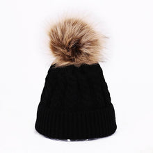 将图片加载到图库查看器,Winter Warm Baby Hat Fur Pompom Knitted Baby Hat Cap Infant Toddler Kids Hat Beanie In Modern Designer Style