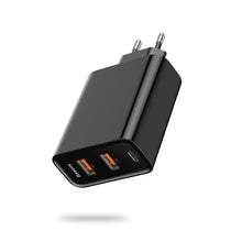 Load image into Gallery viewer, 3 Ports USB Fast Charger 60W Support Quick Charge Type-C PD Charger QC 4.0 3.0 Phone Charger