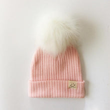 将图片加载到图库查看器,Winter Baby Boy Girl Artificial Pompom Knitted Hat Toddler Kids Caps With Pompon for Newborn