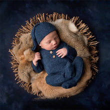 Load image into Gallery viewer, Modern Newborn Photography Props Knit Cap With Fur Ball For Newborn Baby Cap Great For Photo Studio Photography Props Cap Beanie Baby