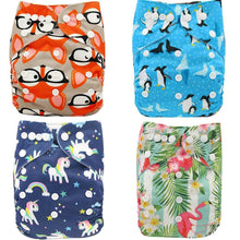 将图片加载到图库查看器,Baby Cloth Diapers Reusable Nappies Character Unisex Baby Care Pants Waterproof Pocket Cloth Diaper For Baby