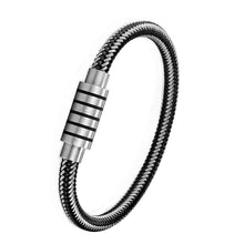 Load image into Gallery viewer, New Fashion Stainless Steel Bracelet Men Punk Genuine Leather Bracelets & Bangles Charm Jewelry Anchor Style