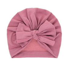 Load image into Gallery viewer, Modern Luxury Baby Girl Lovely Soft Winter Big Bow Turban Bonnet Cotton Caps For Girls Baby