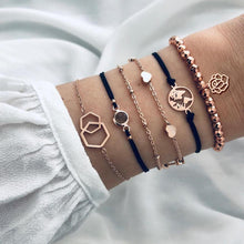 Load image into Gallery viewer, Boho Rose Map Bracelets & Bangles for Women Bohemian Round Charm Bracelet Set Fashion Multilayer Accessories Luxury Jewelry