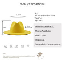 Load image into Gallery viewer, New Adjustable Unisex Wool Fedora Hat Luxury Wide Brim Fedora Floppy Hat Gentleman Elegant Winter Autumn Wide Comfortable Soft Hat Outdoor Wide Brim Hat With Strap