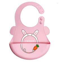 将图片加载到图库查看器,Silicone Baby Eating Bib Children Adjustable Large Boy Girl Saliva Pocket Super Soft Waterproof Bibs For Kids