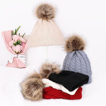 将图片加载到图库查看器,Winter Warm Baby Hat Fur Pompom Knitted Baby Hat Cap Infant Toddler Kids Hat Beanie In Modern Designer Style