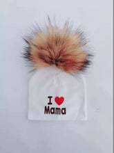 将图片加载到图库查看器,Newborn Cotton Hats Baby Pom Pom Childre Infant Hats For BabY Boys and Girls Wth Printed "I love mama " and " Design