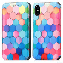 Load image into Gallery viewer, Multicolored Phone Case For iPhone 13 12 11 Pro Mini Cover Wallet Card Slot Flip Magnetic Leather PU Leather Flip Wallet Cover with Card Slots Case Cover