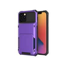 Load image into Gallery viewer, Modern Wallet Phone Case For iPhone 14 Plus 13 Pro 11 12 Pro Max XR X XS Max Card Holder Cover Wallet Case Armor Shockproof Case Heavy Duty Hard Back Soft Protective Phone Case For 4 Cards