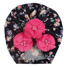 Load image into Gallery viewer, Handmade Luxury Flower With Pearl Cotton Soft Baby Turban Headband Handmade Elastic Baby Head Wrap Newborn Hair Accessories For Girls