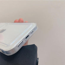 Load image into Gallery viewer, Transparent Card Holder Silicone Case For iPhone 14 13 11 12 Pro Max Mini X S XR 8 7 Plus Lens Protection Cover Clear Protective Case with Card Slot Slim Drop Resistant Soft Bumper Cute Pocket Cover