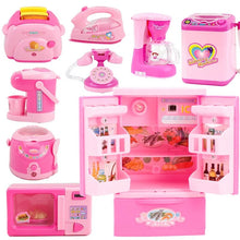 将图片加载到图库查看器,Household Appliances Pretend Play Kitchen Toys Coffee Machine Toaster Blender Vacuum Cleaner CookingToys For Children