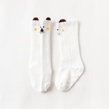 Load image into Gallery viewer, White Baby Sock Non Slip Cotton Long Socks Newborn Knee High Socks For Baby Girls Super Elastic Cute Design