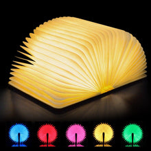 Load image into Gallery viewer, STEVVEX Led Book Lamp Light USB Rechargeable Foldable Wooden Night Light Valentine Birthday Christmas Gift for Family Friend Rechargeable Unique Gift
