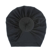 Load image into Gallery viewer, Handmade Pleated Flower Babies' Knitted Cotton Cloth Turban For Baby Girls In Elegant Style