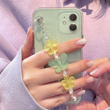 Load image into Gallery viewer, Butterfly Chain Flower Bracelet Chain Phone Case For iPhone 13 12 11 Pro XS Max X XR 7 8 Plus Cute Transparent Back Cover Phone Case For iphone 14Pro 12Mini 13 Pro 6 7 8 plus X XR XS Max SE Soft Fashion Bracelet Clear Protective Cover