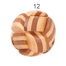 Load image into Gallery viewer, 12 Style Brain Teaser 3D Wooden Interlocking Puzzles Game Toy Bamboo Small Size For Adults Kids