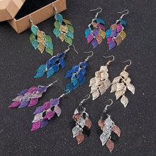 Load image into Gallery viewer, Ethnic Nine-Leaf Drop Earrings – Bohemian Dangle Jewelry for Women