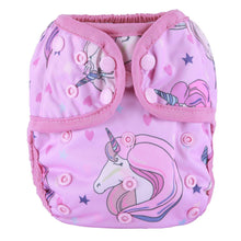 Load image into Gallery viewer, Baby Girl Pink One Size Cloth Diaper Cover Comfortable Nappy With Double Gusset Cartoon Designs Baby Boys Diapers