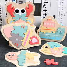 将图片加载到图库查看器,Wooden Children Colorful Animal Stevvex Puzzle for Toddler Creative Puzzle Early Educational Toys for Boys and Girls 2-4