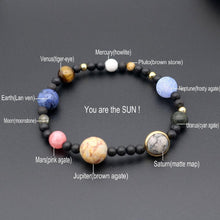将图片加载到图库查看器,Galaxy Solar System Bracelet Universe Nine Planets Natural Stone Stars Earth Moon Bracelet For Women Man Fashion Jewelry