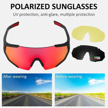 将图片加载到图库查看器,WEST BIKING Professional Polarized 3 Lens Cycling Glasses MTB Road Bike Sport Sunglasses Bike Eyewear UV400 Bicycle Goggles