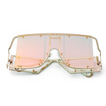 Load image into Gallery viewer, Luxury Modern NEW Fashion Square Oversized and Big Frame Woman and Ladies SunglasseBrand Metal Rivet Trend Unique Female Eyewear Wth UV 400 Protection