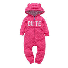 Load image into Gallery viewer, Modern Popular Fashion Newborn One Piece Fleece Hooded Jumpsuit Long Sleeved Baby Body suits Romper For Girls and Boys Kids