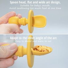 Load image into Gallery viewer, Big Baby Feeding Unique Spoon And Fork Set Soft Silicone Feeding Flatware Safe Training Spoon For Baby Girls And Boys