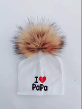 将图片加载到图库查看器,Newborn Cotton Hats Baby Pom Pom Childre Infant Hats For BabY Boys and Girls Wth Printed "I love mama " and " Design