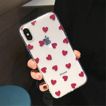 Load image into Gallery viewer, Transparent Phone Case For iPhone 13 12 11 14 Pro Little Dots Love Heart Clear Back Cover Vintage Women Girls Soft Anti-Scratch Protective Cases for iPhone
