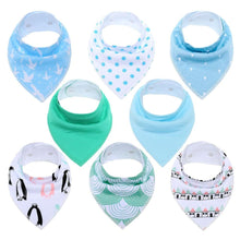 Load image into Gallery viewer, 8PCS/SET Pack Baby Bandana Organic Absorbent Soft Cotton Drool Bibsfor Teething And Feeding Bib For Baby and Kids Feeding