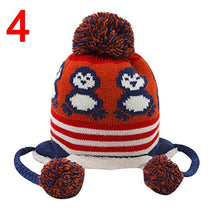 Load image into Gallery viewer, Modern New Baby Boys and Girls Winter Warm Knitted Crochet Ear flap Beanie Wool Cute Penguin Cap For Kids