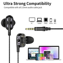 Load image into Gallery viewer, STEVVEX Wired Earphone Headphones with Microphone Dual Driver Phone Earphones Type C Ear phones