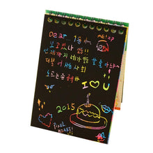 Load image into Gallery viewer, Magic Book Colorful Dazzle Scratch Note Sketchbook Paper Graffiti Coils Drawing Book Children Education Book