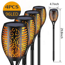Load image into Gallery viewer, 33/96 LED Solar Stainless Steel Torch Lamp For Yard Garden Pathway Doorway Courtyard
