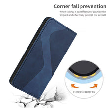 Load image into Gallery viewer, Luxury Blue Flip Wallet Case For iPhone 14 13 12 Mini Plus 11 Pro Magnetic Cards Phone Cover Magnetic PU Leather Phone Case Classic S-shaped Simple Flip Wallet Cover