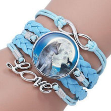 Load image into Gallery viewer, Classic Retro Wolf Head Elegant Bracelet Leather Bangle Luxury Bracelet Jewelry Boho Glass Moon Men Wrap Bangles For Men Women