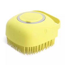 Load image into Gallery viewer, Pet Dog Cat Bath Brush 2-in-1 Pet Massage Comb Soft Silicone Pet Shower Hair Grooming Comb Dog Cleaning Tool Pet Supplies Pet Brush Bath Massage Brush Shampoo Dispenser for Pet