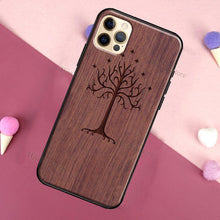 Load image into Gallery viewer, Vintage Tree Flower Bamboo Wood Case For iPhone Pro Max 12 13 min SE For iPhone 13 Shockproof Wooden Texture Protective Cover Unique & Classy Wooden Case
