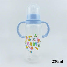 将图片加载到图库查看器,Unisex Baby 150/280ml Wide Mouth Soft Silicone Cover Straw Drinking Milk Bottle For Newborn Nursing Product With Handle